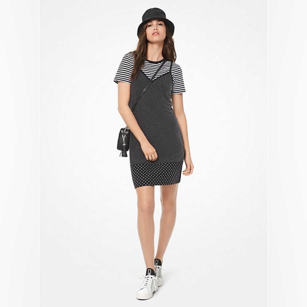 MICHAEL Michael Kors Studded Matte-Jersey Slip Dress